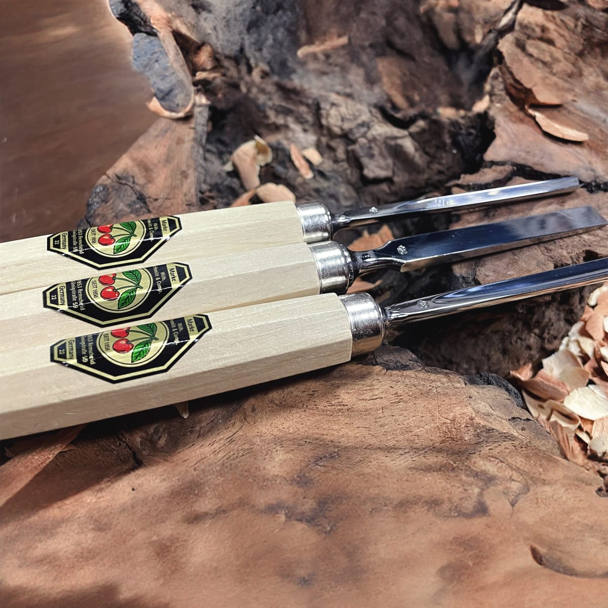 Set 3406 SB de 3 Mini Gubias y 3 Cuchillos Two Cherries para Xilografia y Tallado17