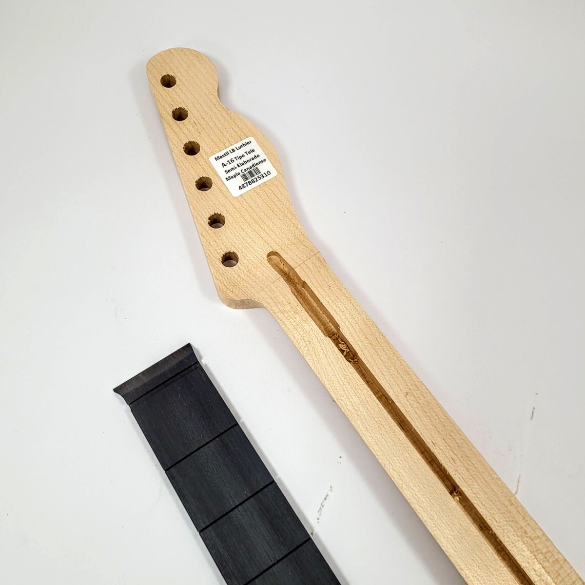 Kit Mod: 01 de Mastil Semi Elaborado Tipo Tele + Diapason Ranurado + Tensor7