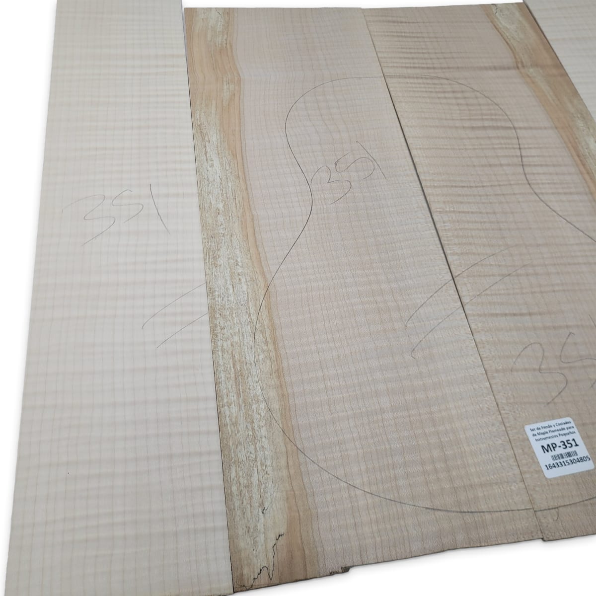Set de Fondo y Costados MP-351 de Maple Flameado para Instrumentos Pequeños9