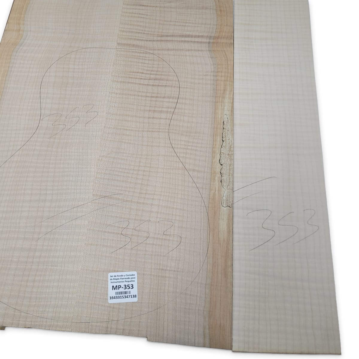 Set de Fondo y Costados MP-353 de Maple Flameado para Instrumentos Pequeños10