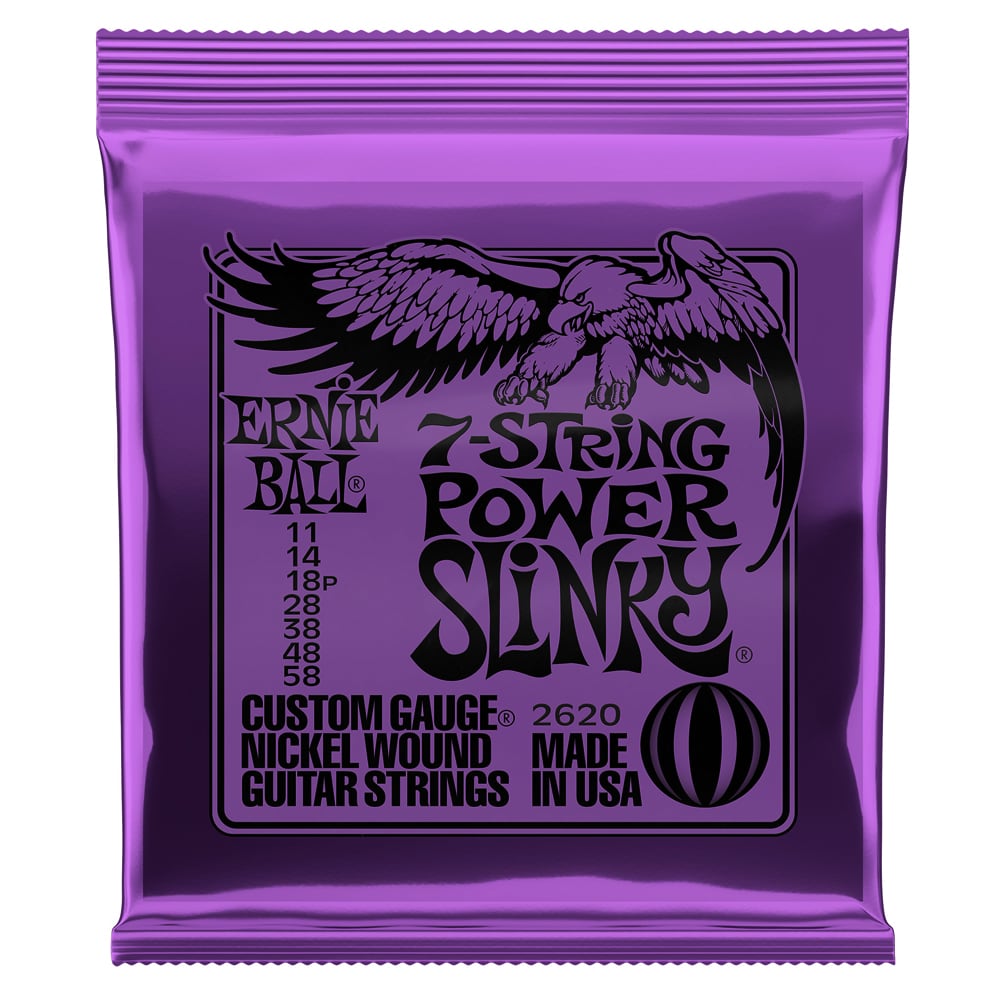 Cuerdas Mod: 2620 para Guitarra Electrica. 7-String. Power Slinky .011 - .058 0