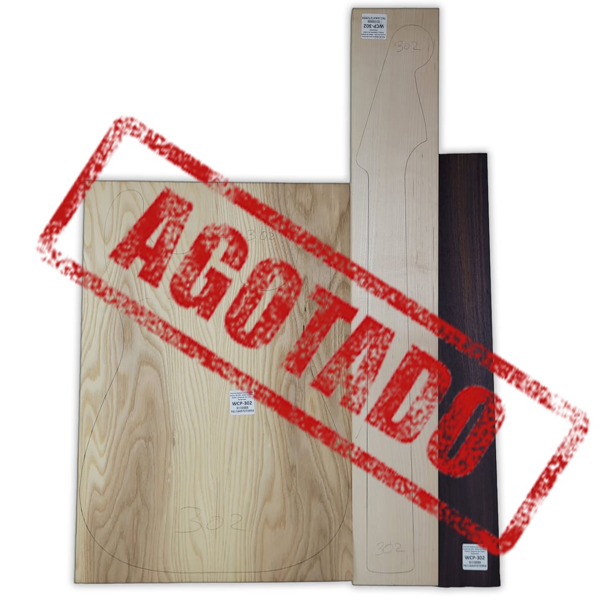 Pack de Maderas WCP-302 para Guitarra, Cuerpo de Ash + Mastil de Maple + Diapason de Indian Rosewood 0