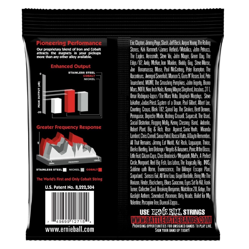 Cuerdas Mod: 2715 para Guitarra Electrica. 6-String. Slinky Cobalt Hibrida .010 - .0522