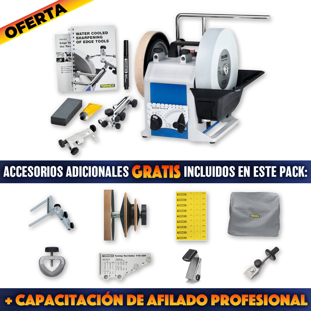Afiladora Tormek T8 + Capacitacion Gratis + 8 Accesorios1
