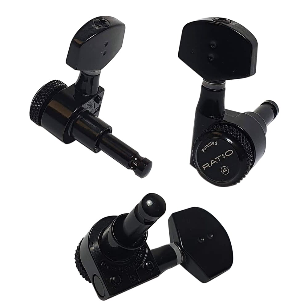 Clavijero 6L con Locking. Mod: PRL-8721-B0. Boton: 07. Color: Black6