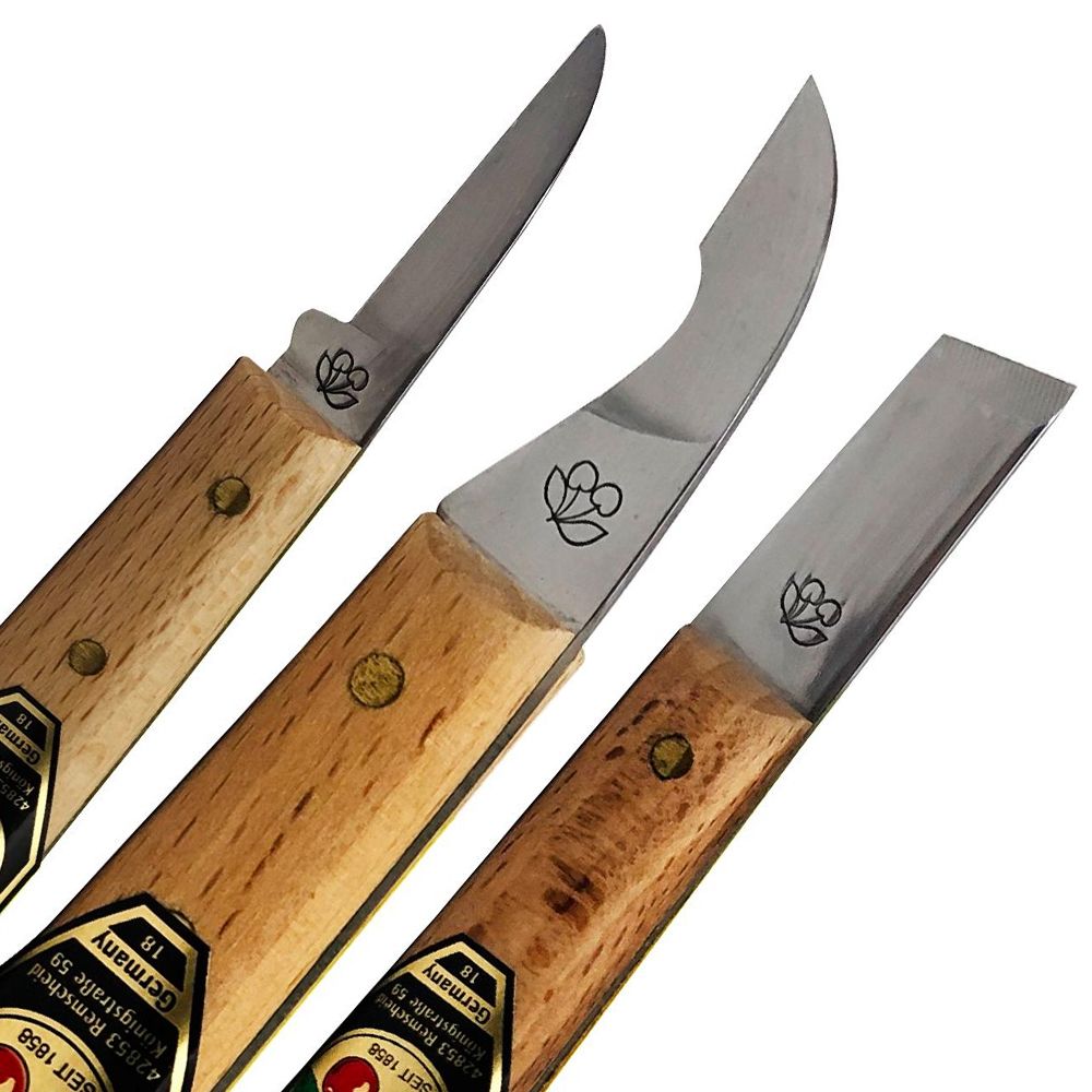 Set 3406 SB de 3 Mini Gubias y 3 Cuchillos Two Cherries para Xilografia y Tallado20