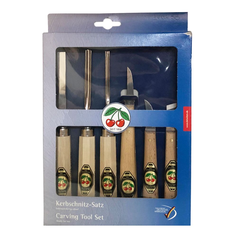 Set 3406 SB de 3 Mini Gubias y 3 Cuchillos Two Cherries para Xilografia y Tallado22