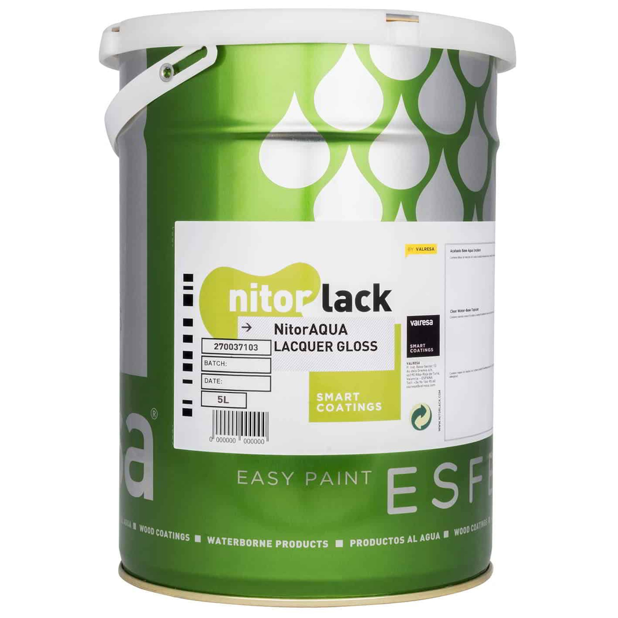 Barniz Nitoraqua de Nitorlack Lacquer Gloss de 5 lts