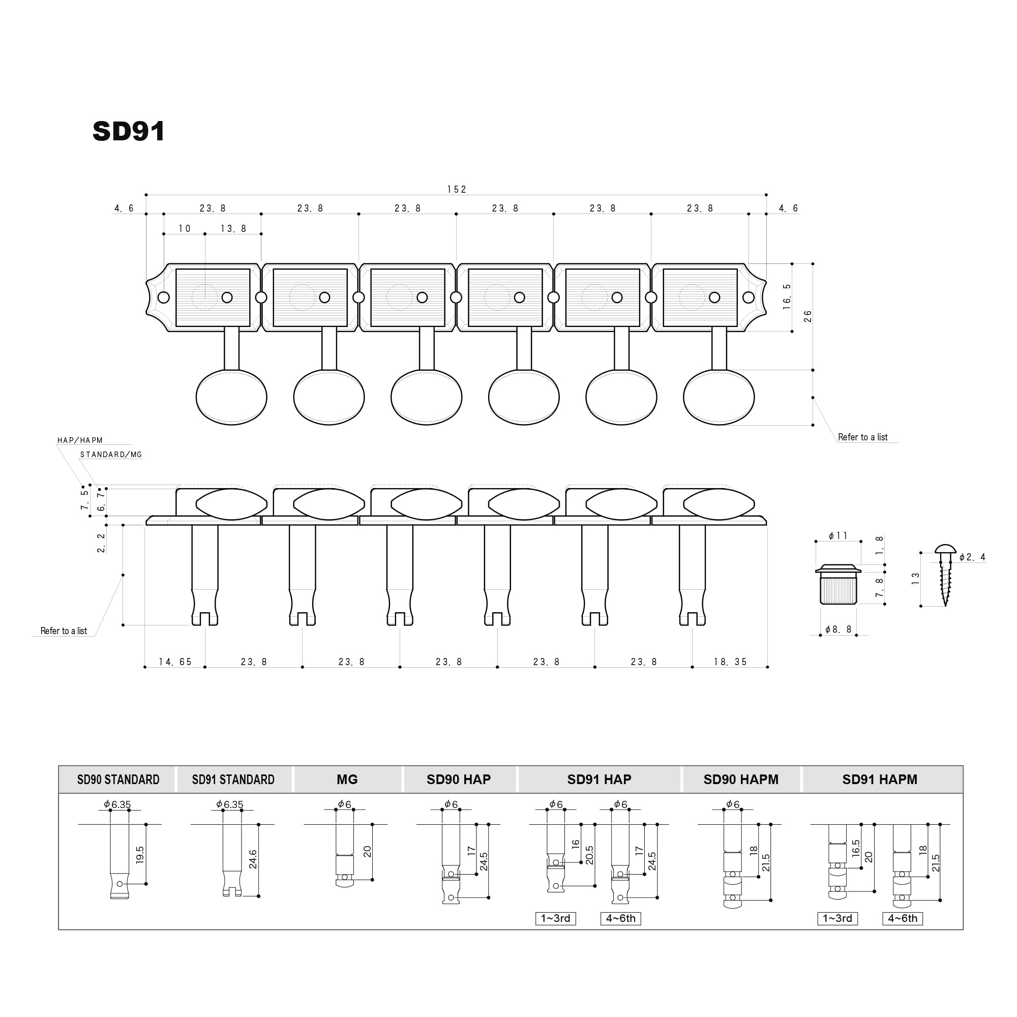 Clavija Gotoh SD91 05M Vintage 1L Nickel para Guitarra