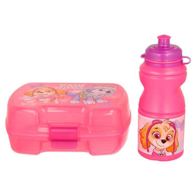 PAW PATROL PORTASANDWICH + BOTELLA PAW PATROL ROSADO1