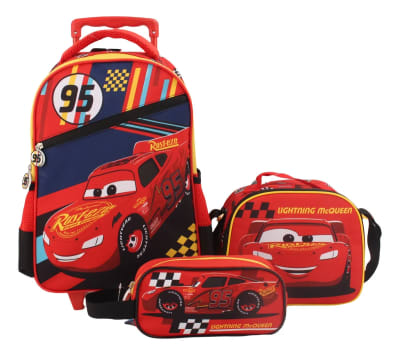 CARS SET MOCHILA - LONCHERA - ESTUCHE COLOR ROJO1