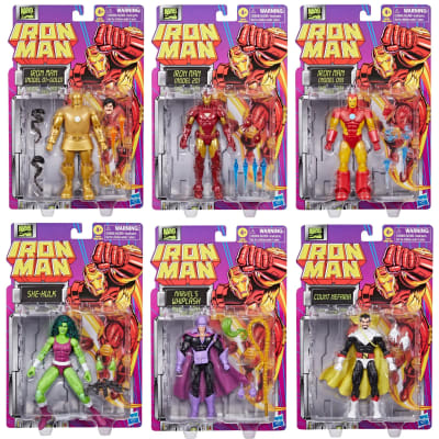COLECCIÓN RETRO DE IRON MAN DE MARVEL LEGENDS CONJUNTO COMPLETO DE 61