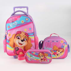 PAW PATROL SET MOCHILA CON RUEDAS, LONCHERA Y ESTUCHE ROSA