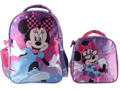 Minnie Mouse Mochila Set Satin Con Lonchera