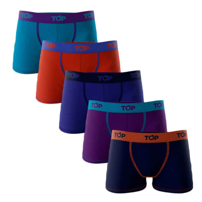 TOP-BOXER MEDIO NIÑOS ALGODÓN PACK 5 ( 2013P5 C2) VARIOS COLORES1