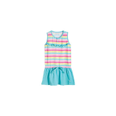 VESTIDO NIÑA S/M RAYAS V23M6584G TURQUESA1