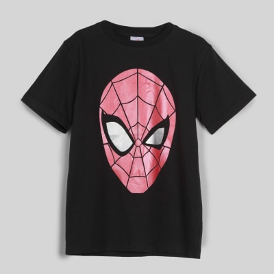 TBC V25-POLERA M/C NIÑO CARA SPIDERMAN 314011356 NEGRO1