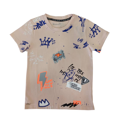 POLERA NIÑO M/C COHETE V23H20375 DAMASCO1