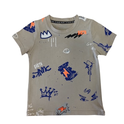 POLERA NIÑO M/C COHETE V23H20375 GRIS1