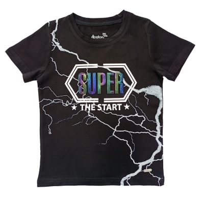 POLERA NIÑO M/C SUPER V23H20377 NEGRO1