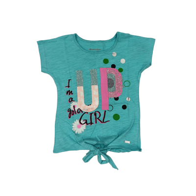 POLERA NIÑA M/C UP V23M20509G TURQUESA1