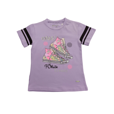 POLERA NIÑA M/C OMG V23M20598 LILA1