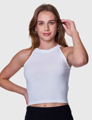 BAZIANI-CROP TOP ALGODÓN MUJER 30030 BLANCO1