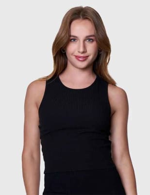 BAZIANI-CROP TOP ALGODÓN MUJER 30031 NEGRO1