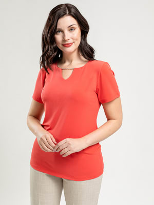 CHAFICA- POLERA LYCRA CON CADENA ROJO1