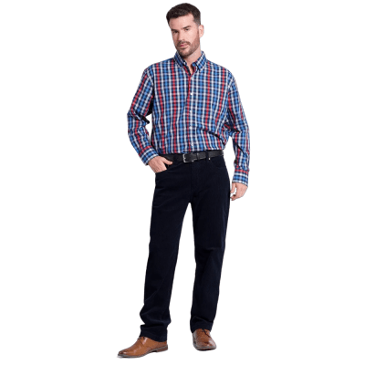 Pantalón Cotelé 5 Bolsillos Regular Fi Kti320538n Azul Marino3