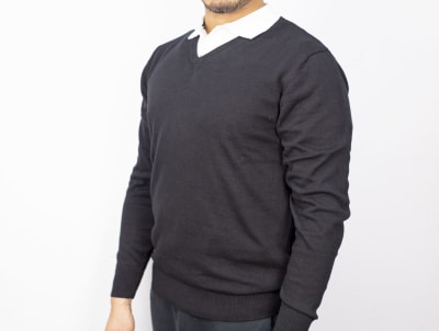 Kotting- Sweater Clasico Cuello V Algodón Ktli062260 Negro1