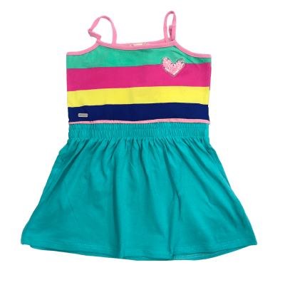 VESTIDO NIÑA S/M CORAZON V23M6580 TURQUESA1
