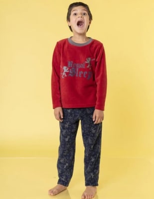 BAZIANI-PIJAMA MICROPOLAR NIÑO 7306 BURDEO1
