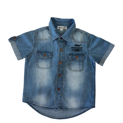 CAMISA NIÑO MEZCLILLA V23HCA-38 CELESTE DENIM1