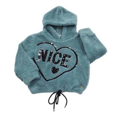 POLERON PELUDO NIÑA NICE VERDE TALLA 10 A 161