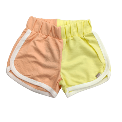 SHORT NIÑA BICOLOR V23MSH-33 CORAL AMARILLO1