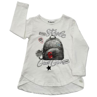 POLERA M/L NIÑA MOCHILA BLANCO TALLA 2 A 81