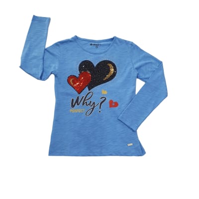 POLERA M/L WHY CELESTE TALLA 2 A 81