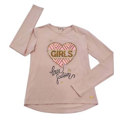 POLERA M/L NIÑA GIRLS ROSADO  TALLA 2 A 81