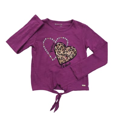 POLERA M/L NIÑA CORAZON ANIMAL MORADO TALLA 10 A 161