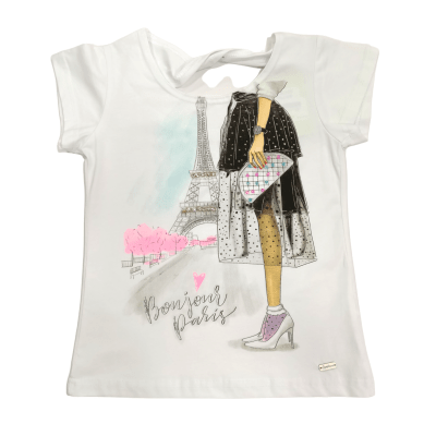 POLERA M/C NIÑA PARIS V22M20587 EXCEPTION BLANCO1
