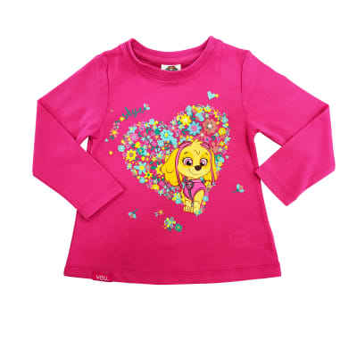 Tbc- Polera M/L Niña Da Skye Corazón De Flores Paw Patrol 805517 Rosado1