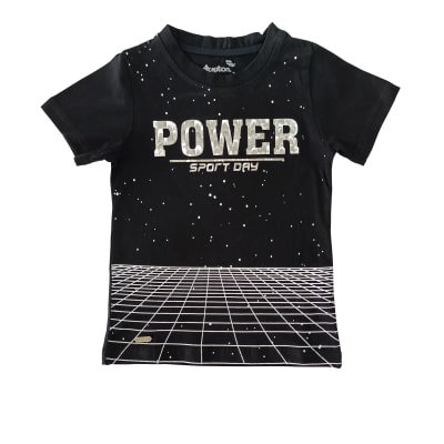 Polera M/C Niño Power V22H20361 Exception Negro1