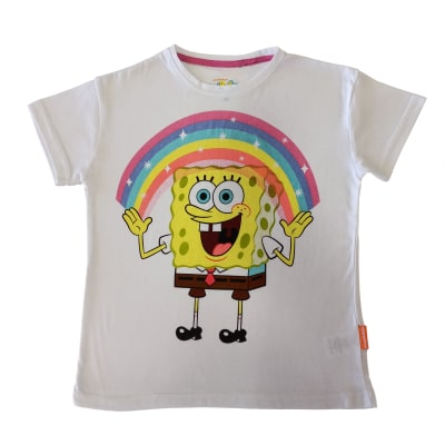 POLERA MANGA CORTA SPORT ZONE BOB ESPONJA NKTISS23006 BLANCO 1