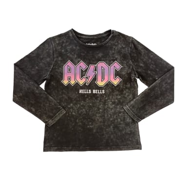 Tbc- Polera M/L Semi Básica Niña Teena Campana Ac/Dc 805956tre Negro1