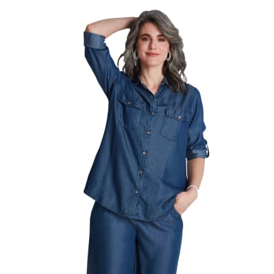  BLUSA MUJER LORENZO DI PONTTI 201066 AZUL1