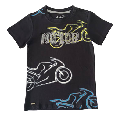Polera M/C Niño Motor V22H20357 Exception Negro1