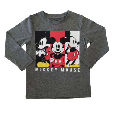 Tbc-Polera M/L Semi Básica Niño Trio Ratones Mickey Charcoal Melange1
