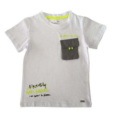 Polera M/C Niño Bolsillo V22H20358 Exception Blanco1