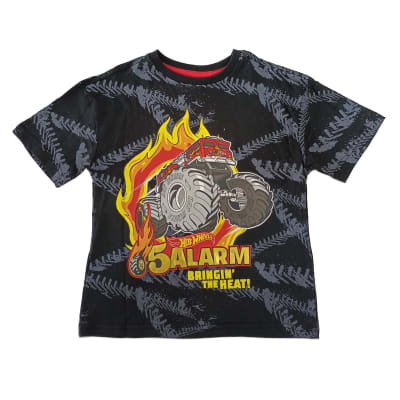 POLERA MANGA CORTA NIÑO SPORT ZONE HOTWHEELS HWIISS23003 NEGRO